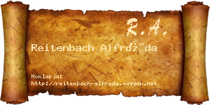Reitenbach Alfréda névjegykártya
